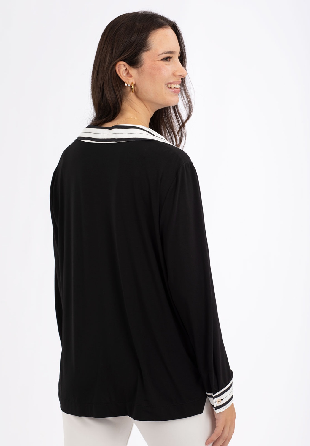 Blusa de Punto con Cuello Polo