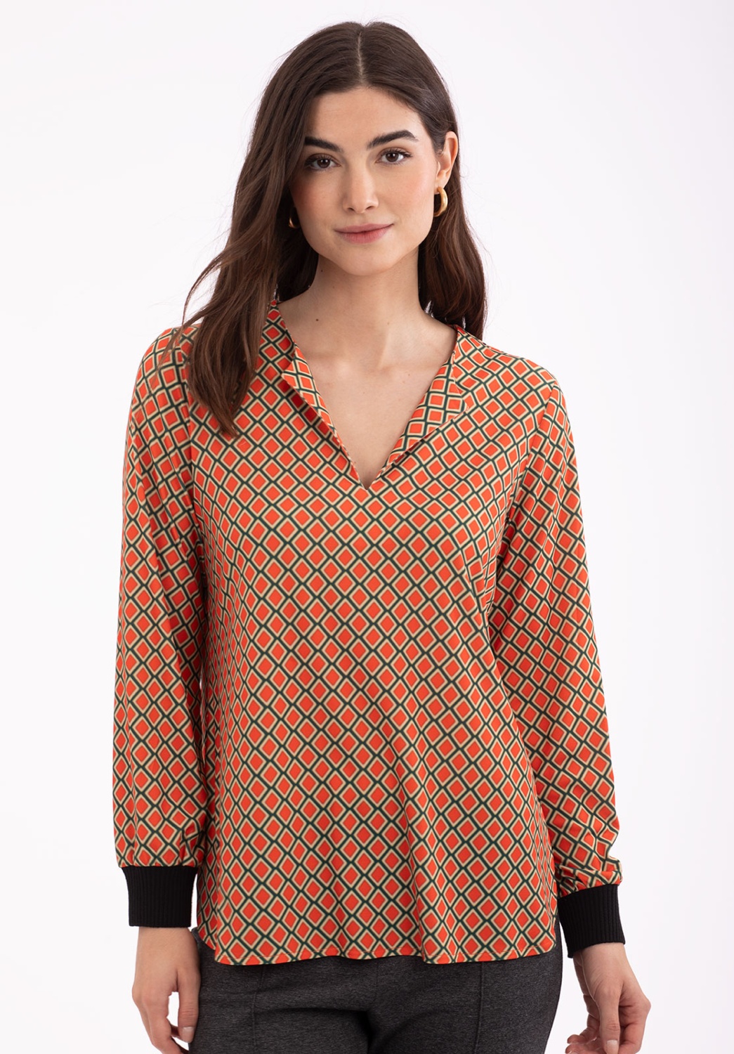Camiseta Rombos Naranja