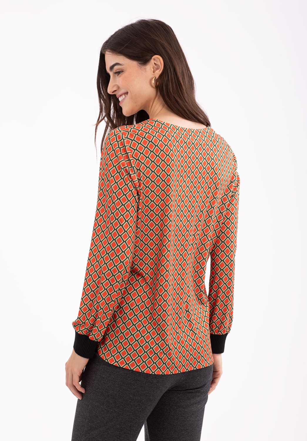 Camiseta Rombos Naranja