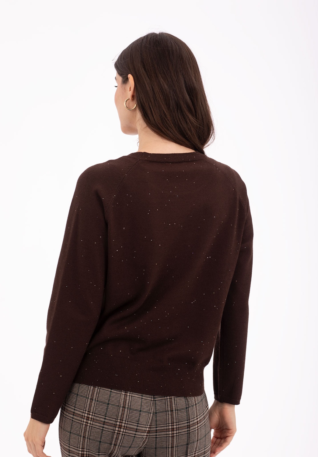 Brown Jumper with Shimmer Effect
