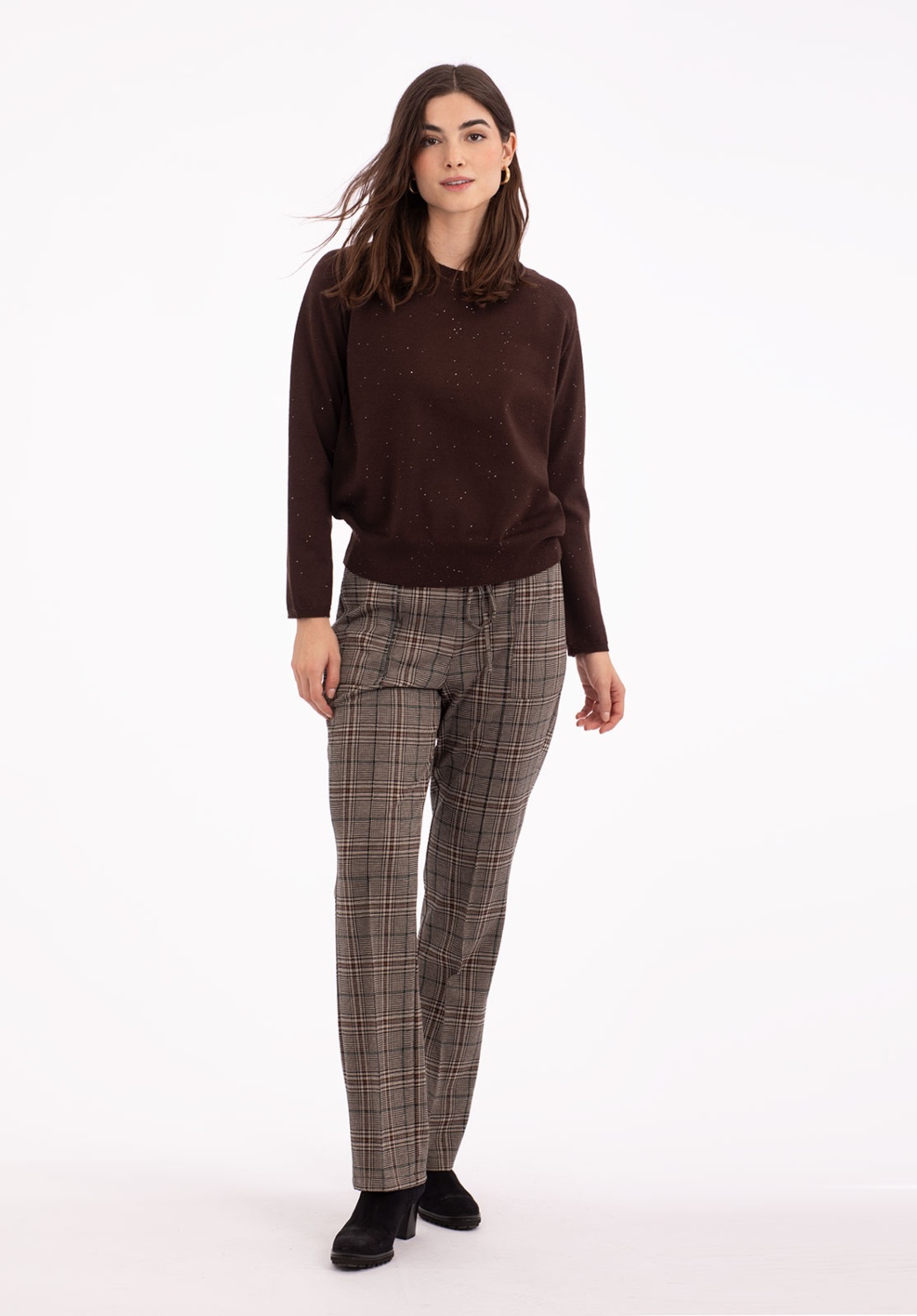 Brown Jumper with Shimmer Effect