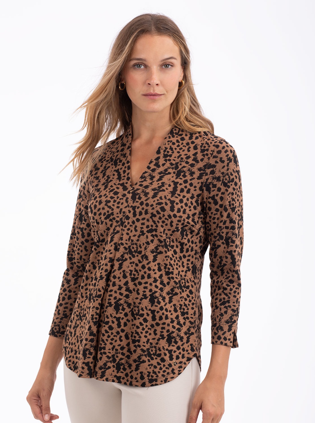Camiseta Marrón Animal Print