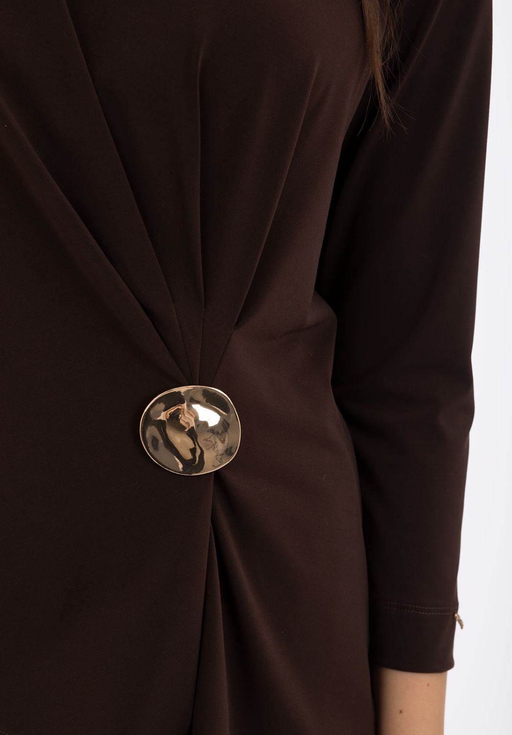 Brown T-shirt with Buckle Detail