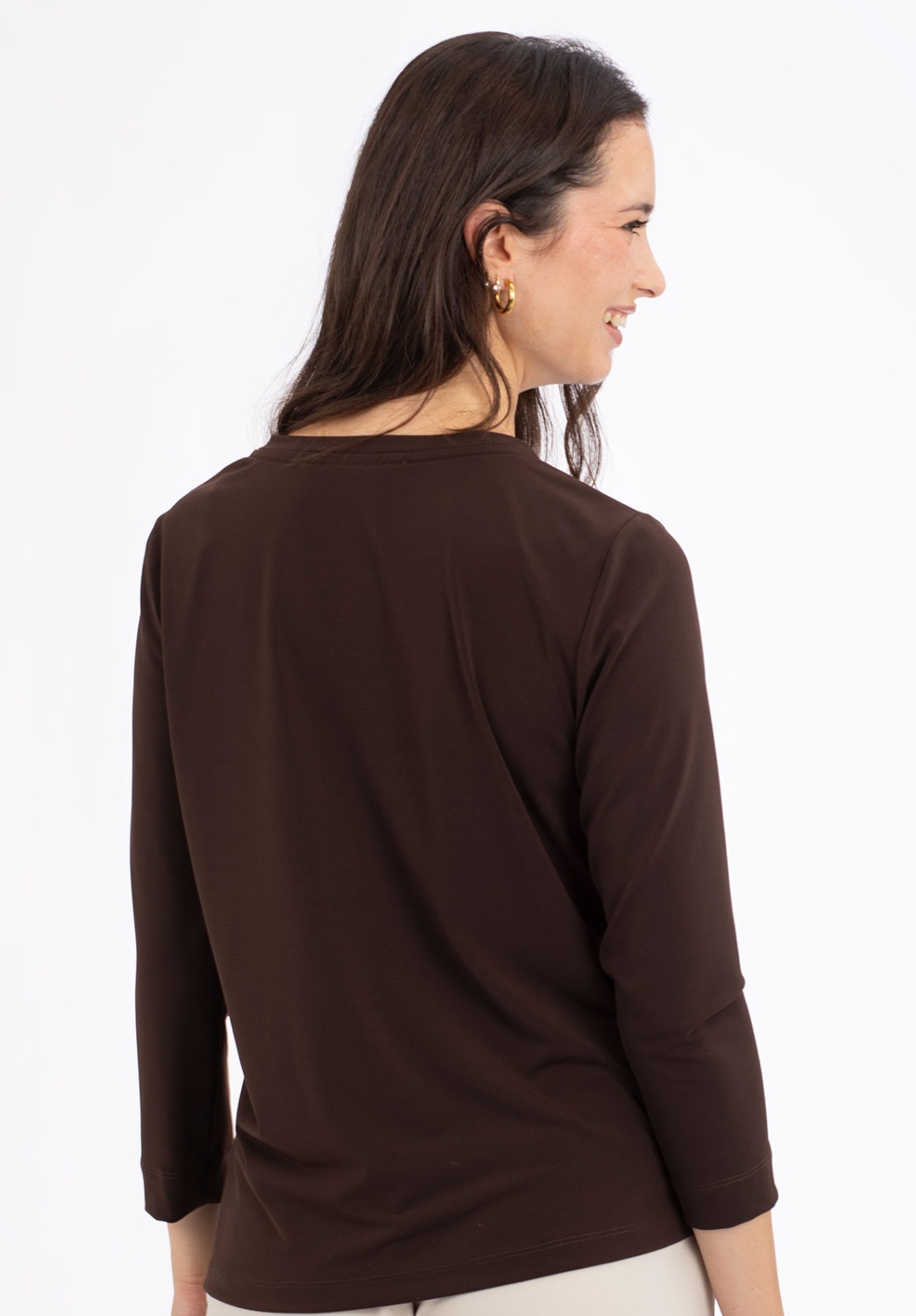 Brown T-shirt with Buckle Detail