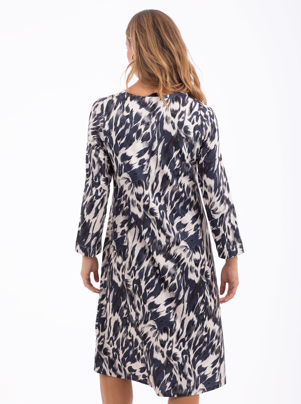 Vestido Animal Print Azul y Blanco 4