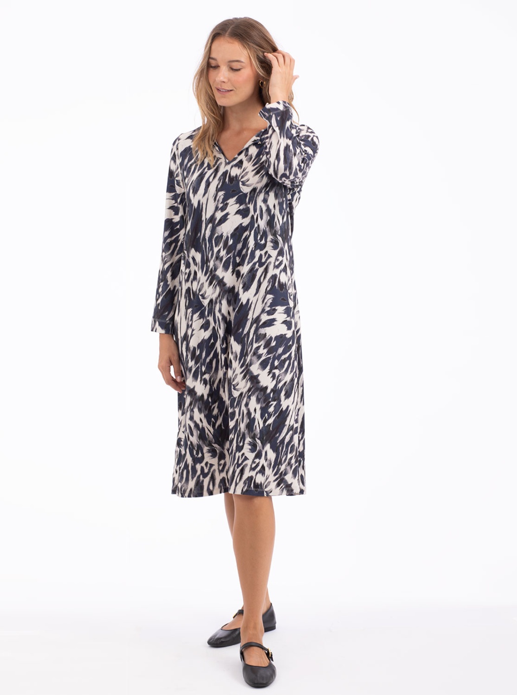 Vestido Animal Print Azul y Blanco 5
