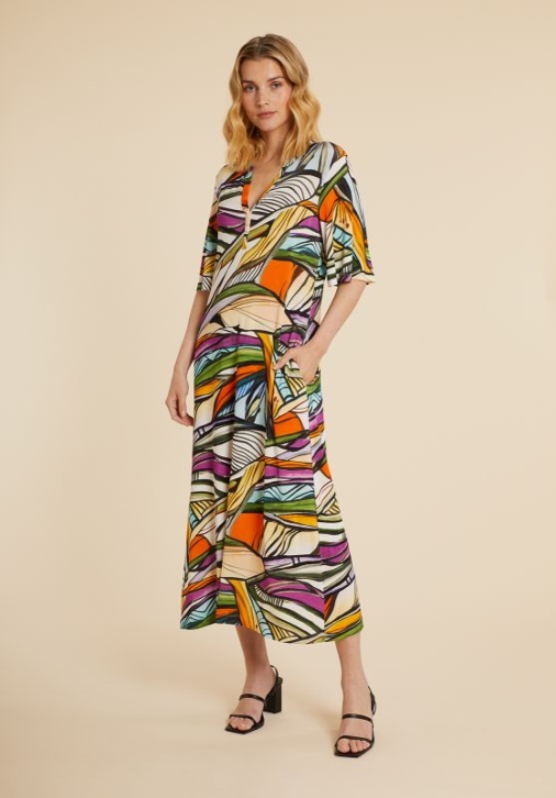 Multicolor Leaves Knitted Dress