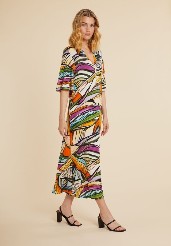 Multicolor Leaves Knitted Dress 1