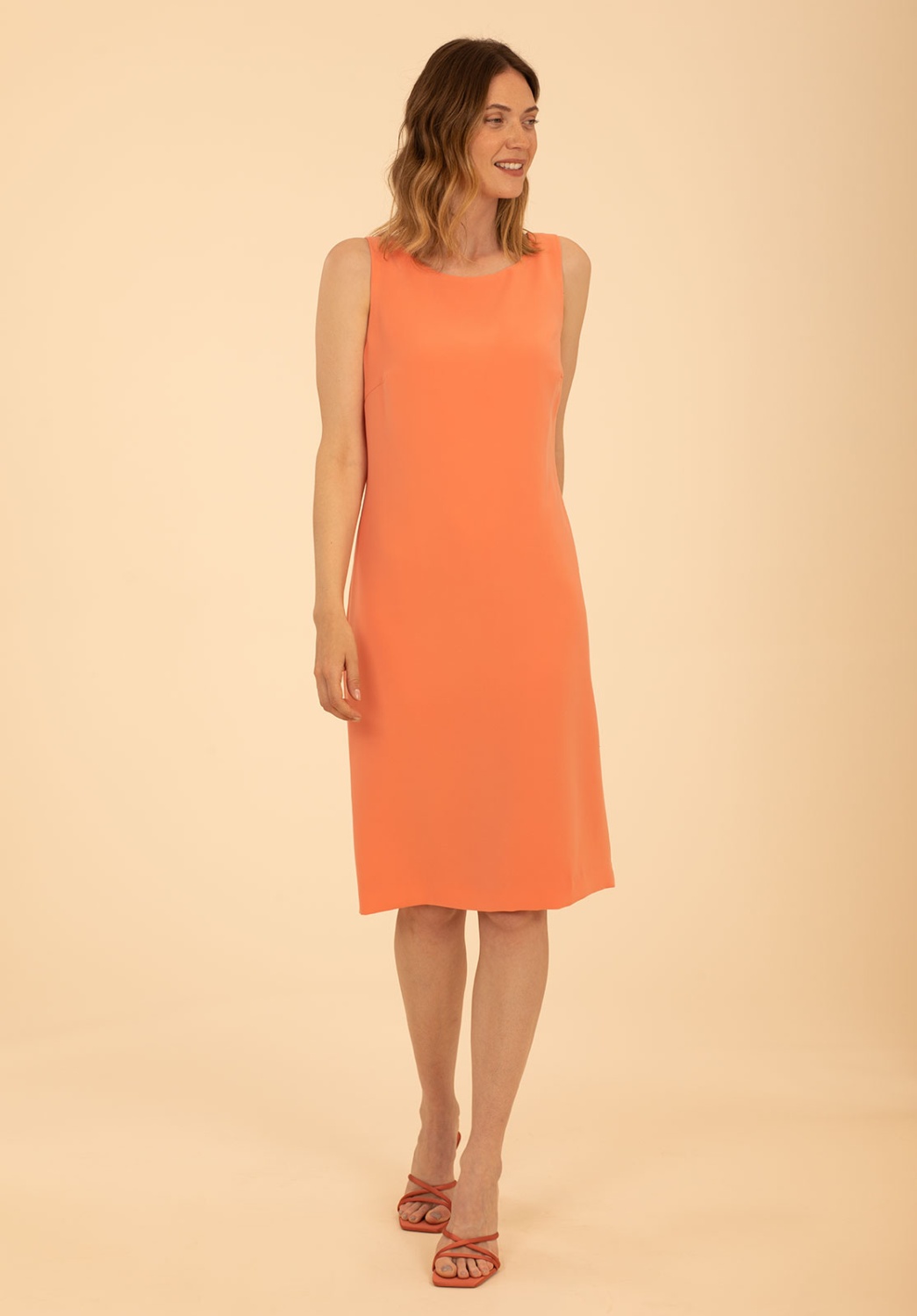 Salmon Fitted Dress 3