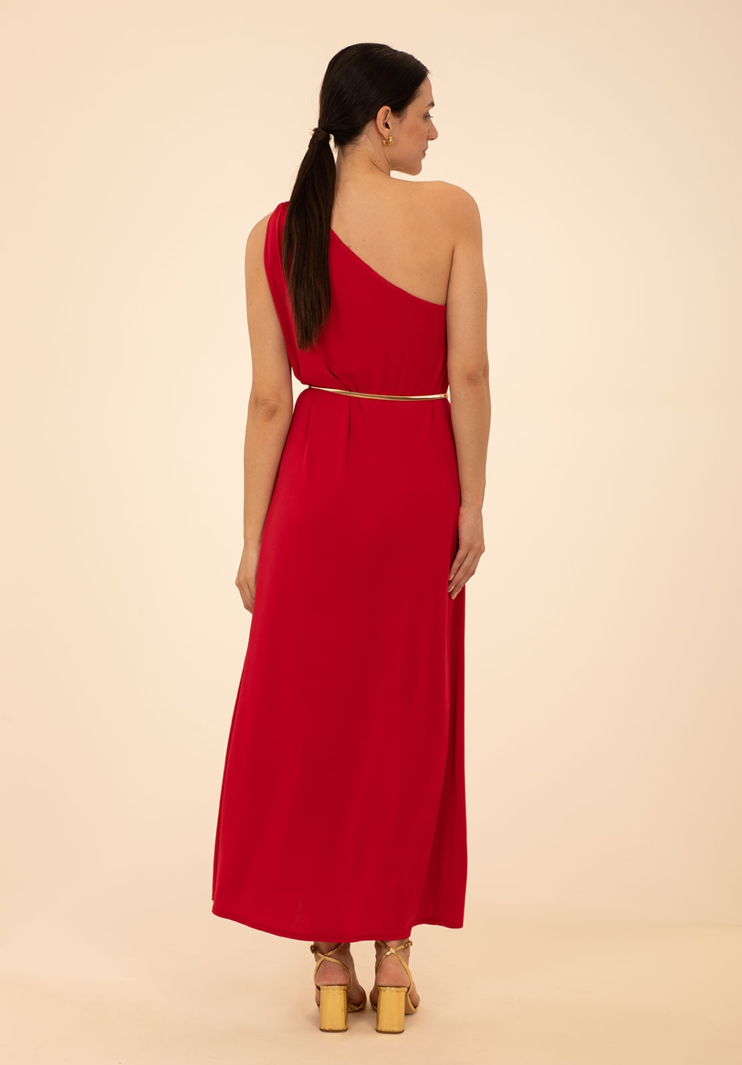 Off Shoulder Red Dress 5