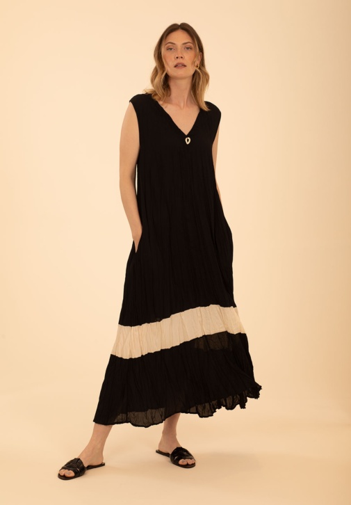 Black Cream Stripe Dress