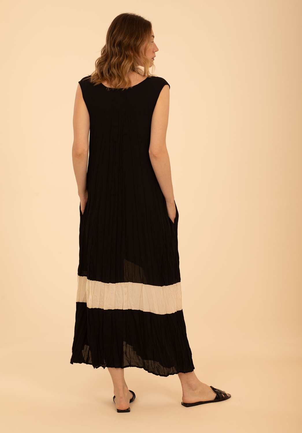 Black Cream Stripe Dress 2