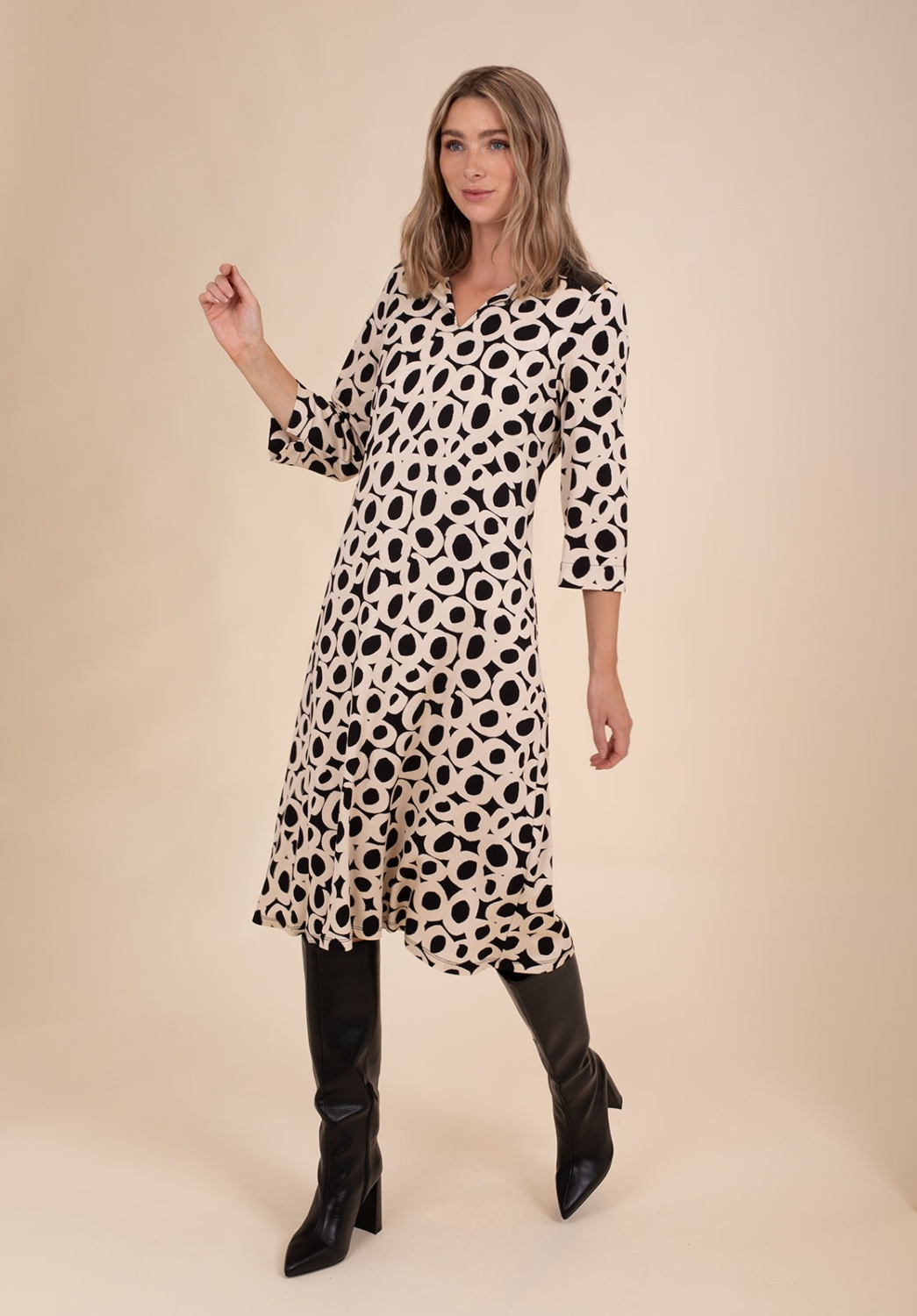 Vestido Círculos Bicolor 4