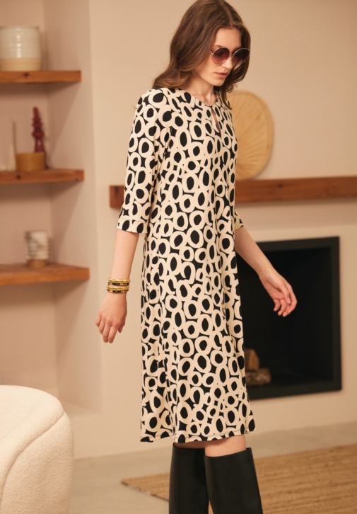 Vestido Círculos Bicolor 