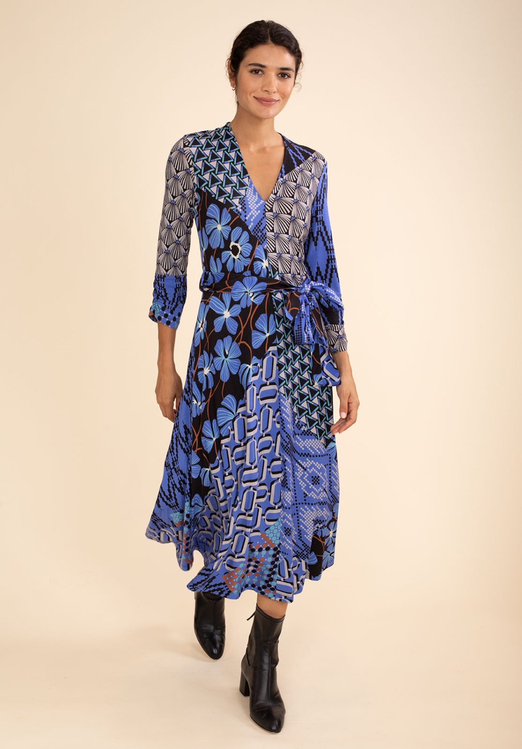 Vestido Patchwork Azul 5