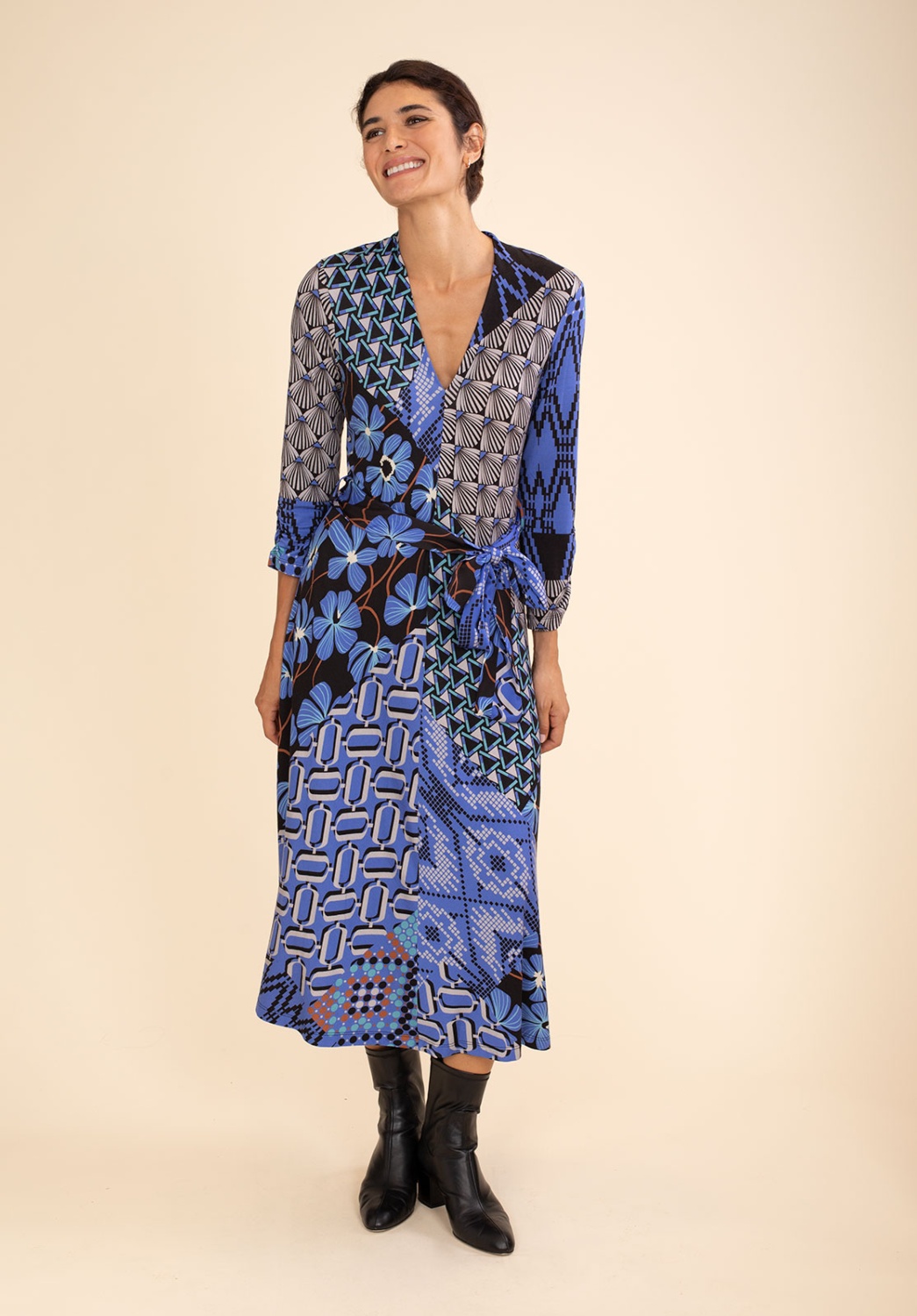 Vestido Patchwork Azul 6