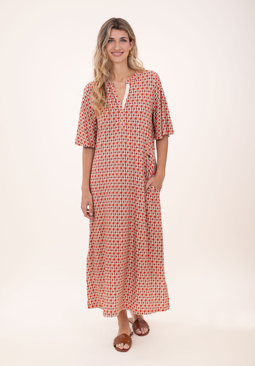 Vestido Geométrico Retro 