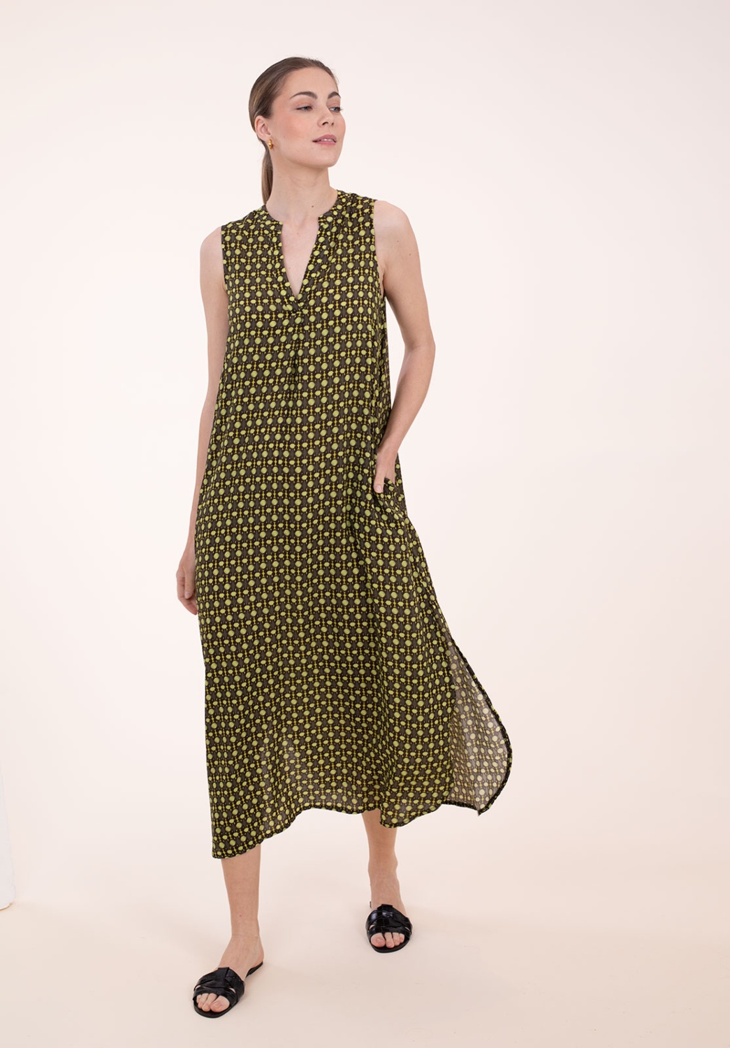 Vestido Geométrico Retro