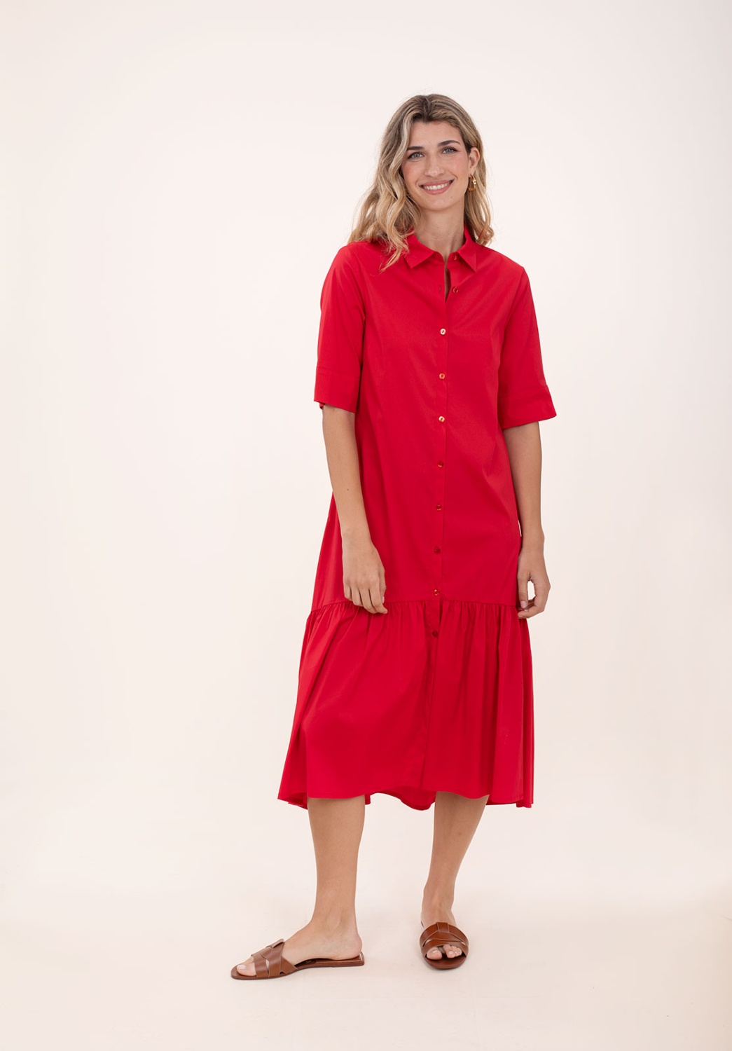 Vestido Camisero Rojo 