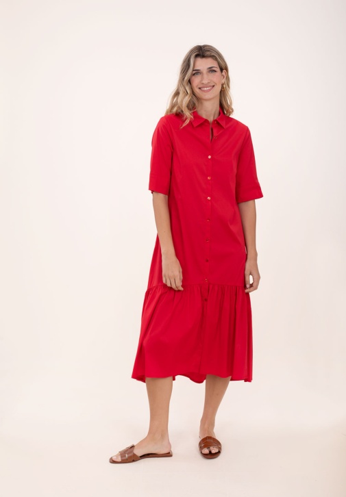 Vestido Camisero Rojo 
