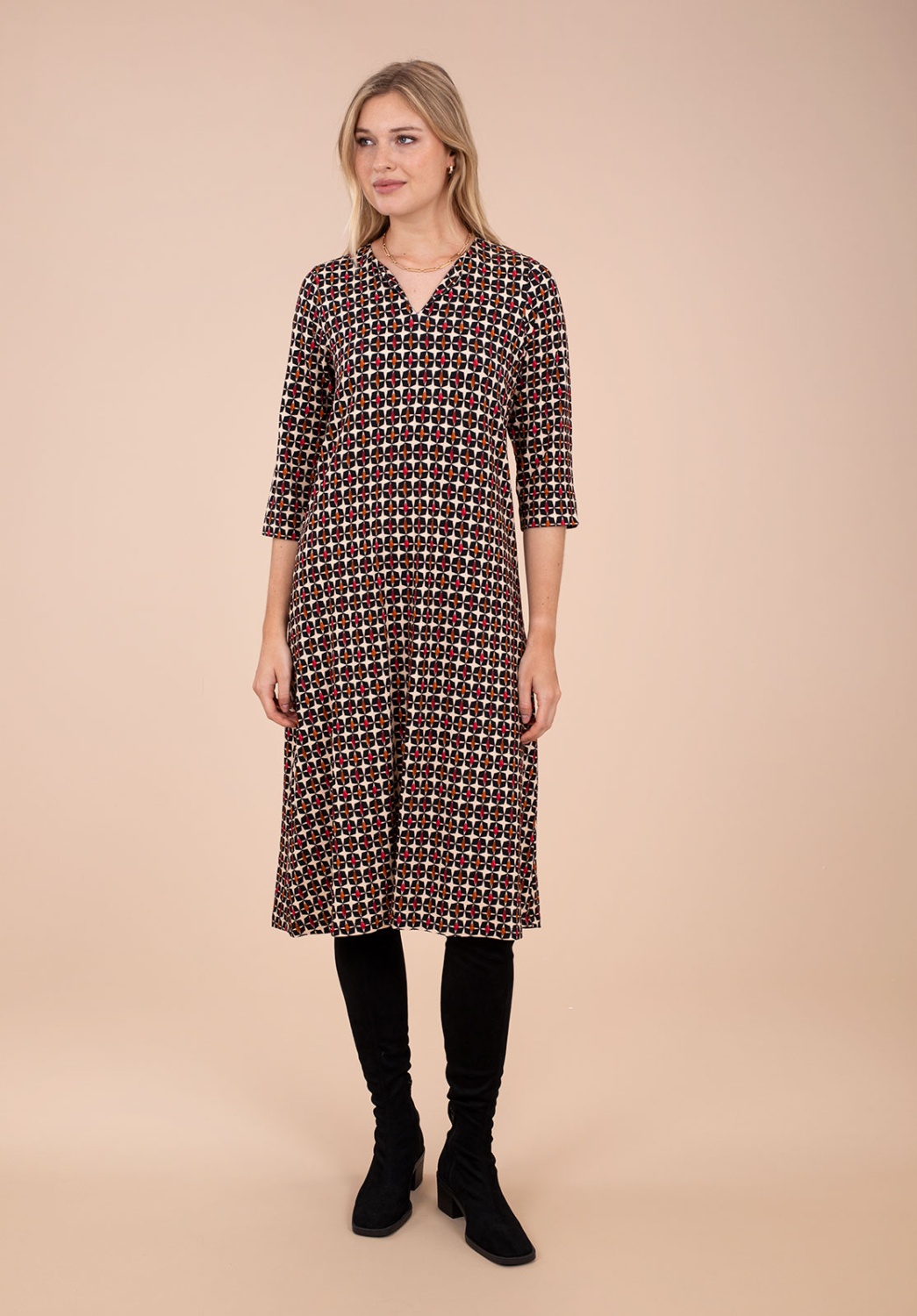 Vestido Estampado Geométrico 