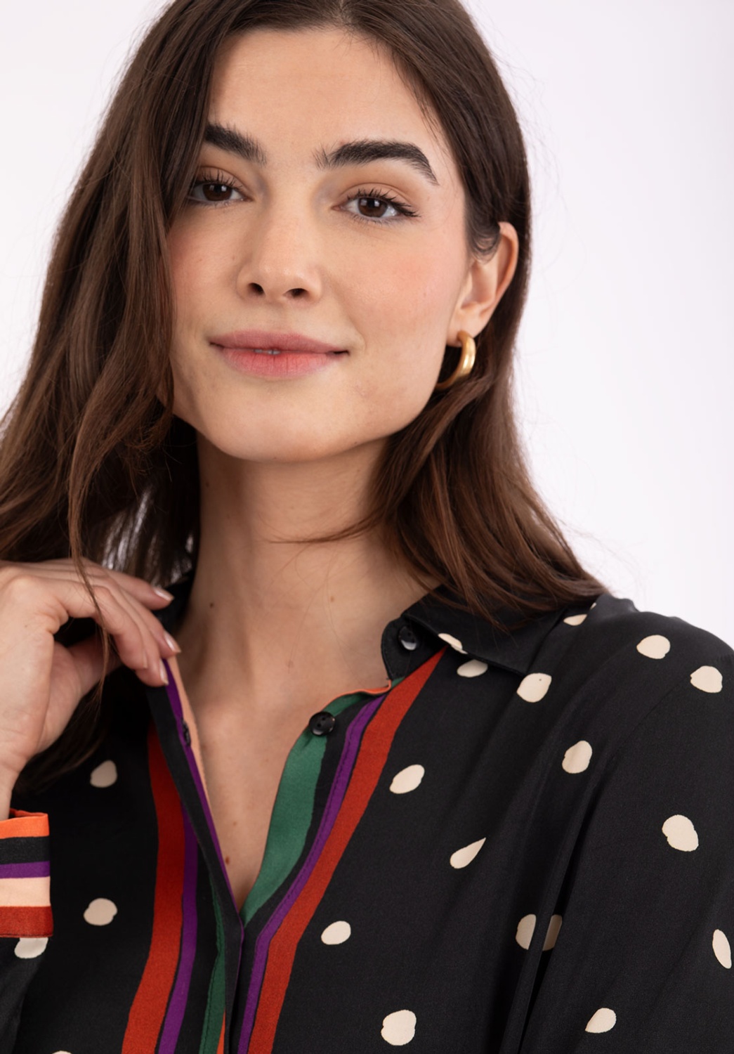 Robe à pois mi-longue 1