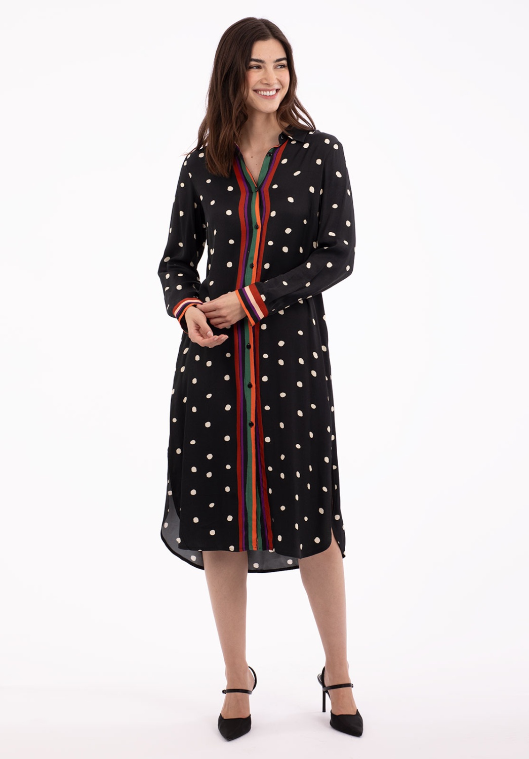 Robe à pois mi-longue 5