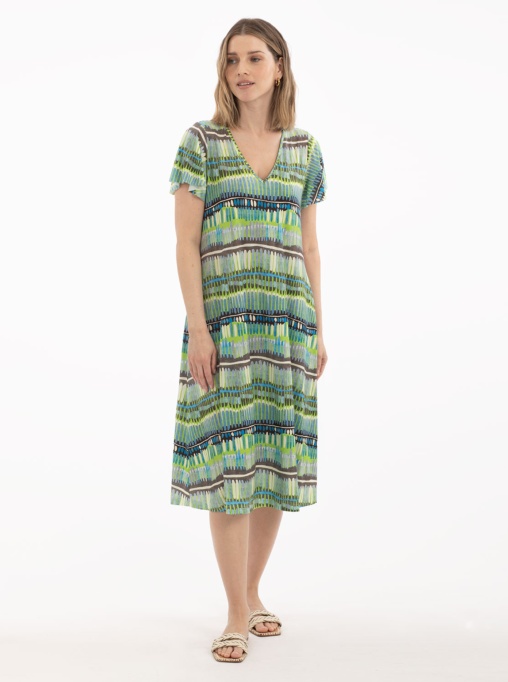 Vestido Largo en tonos verdes