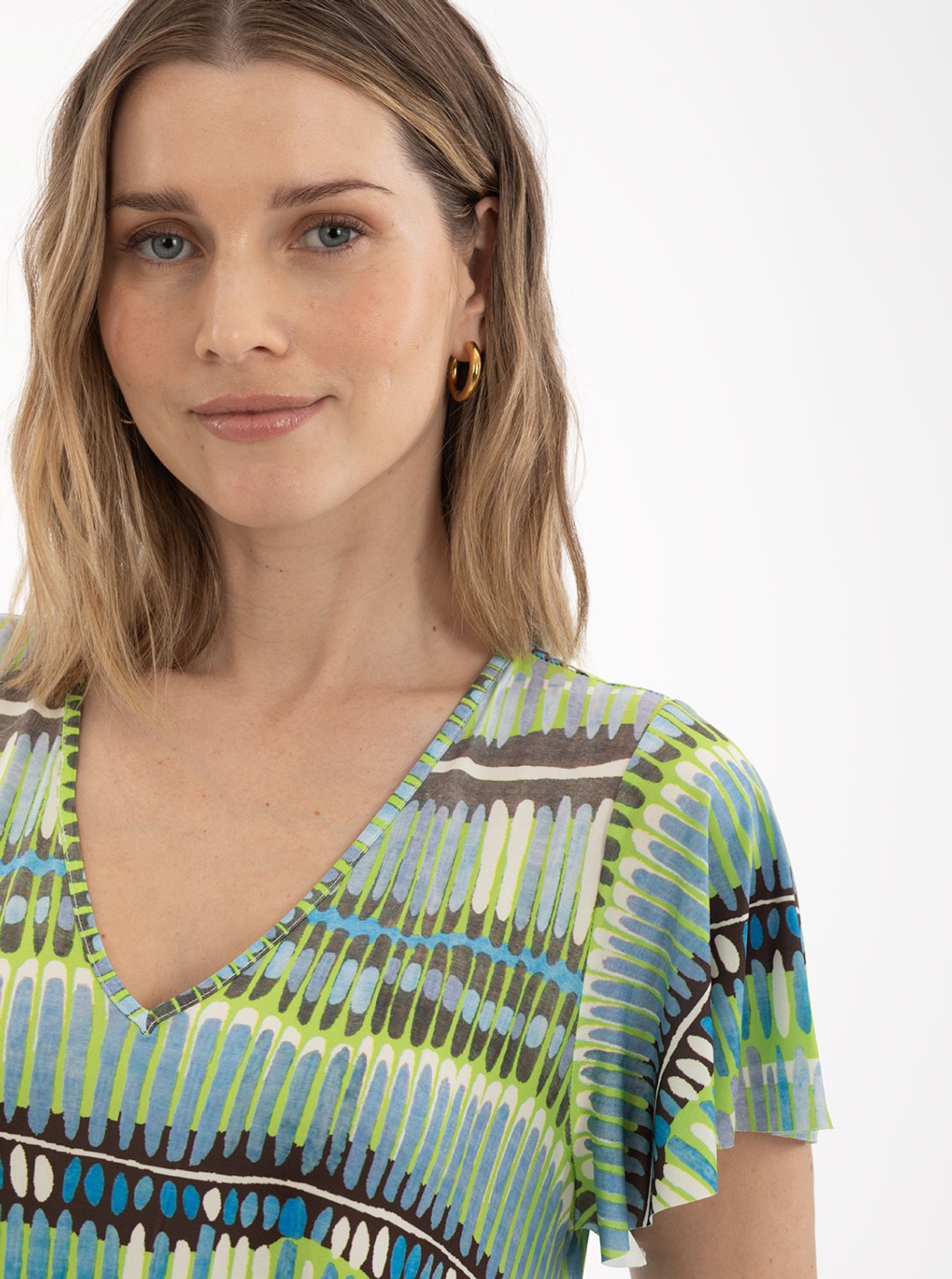 Robe longue dans les tons verts 1