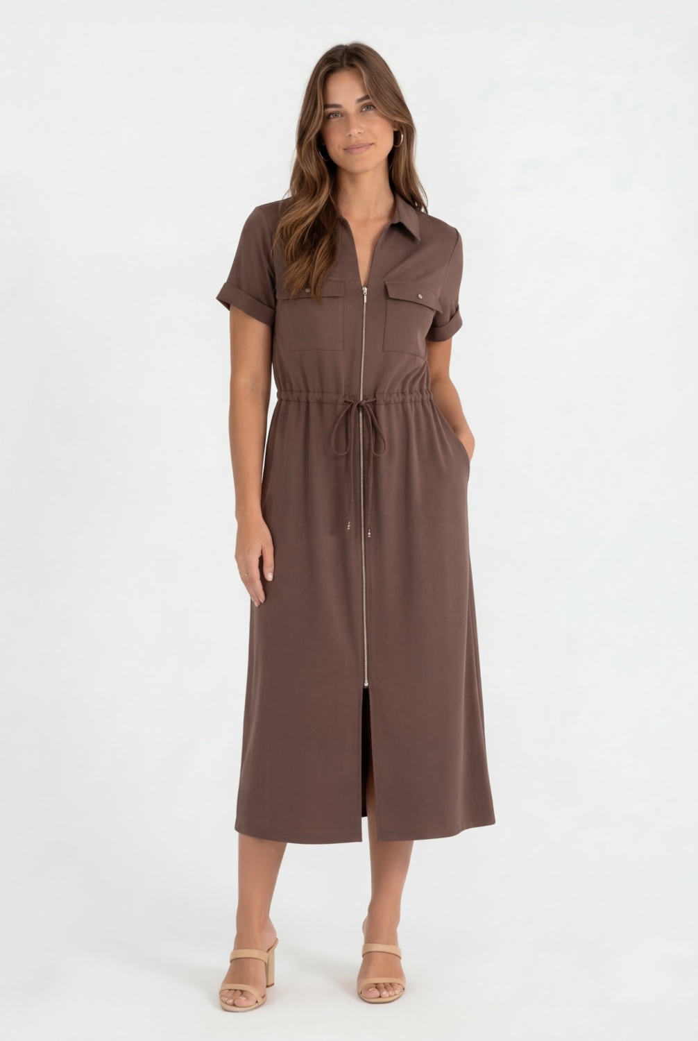 Vestido largo marrón