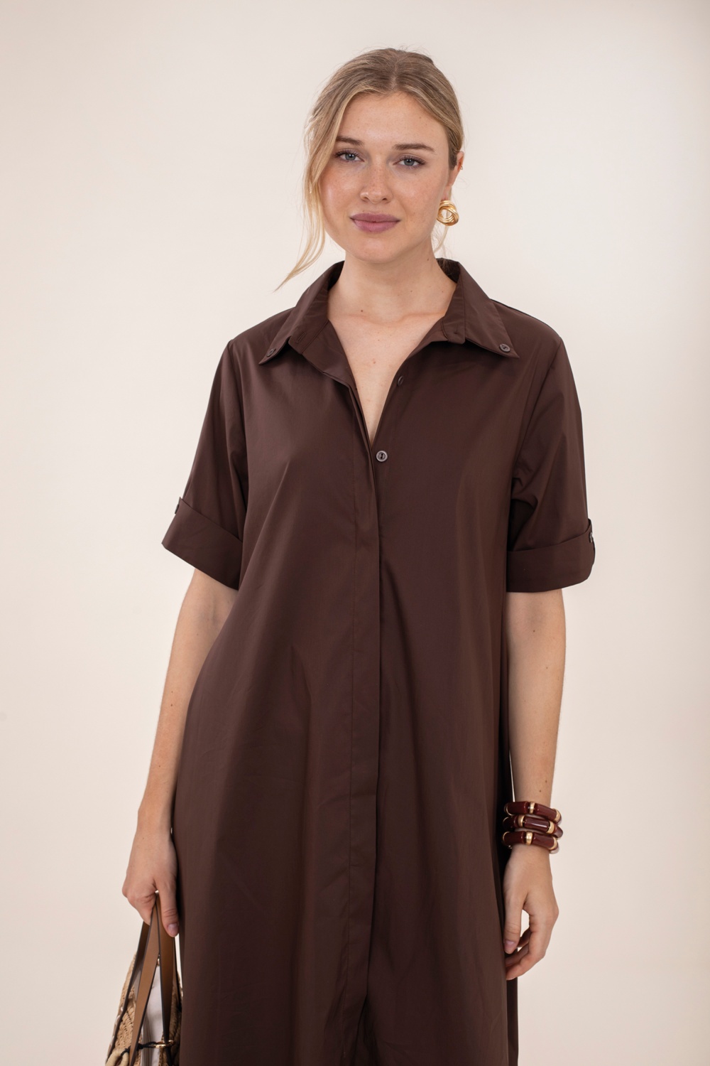 Vestido Camisero Marrón