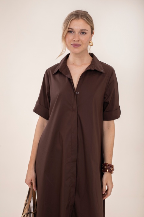 Vestido Camisero Marrón