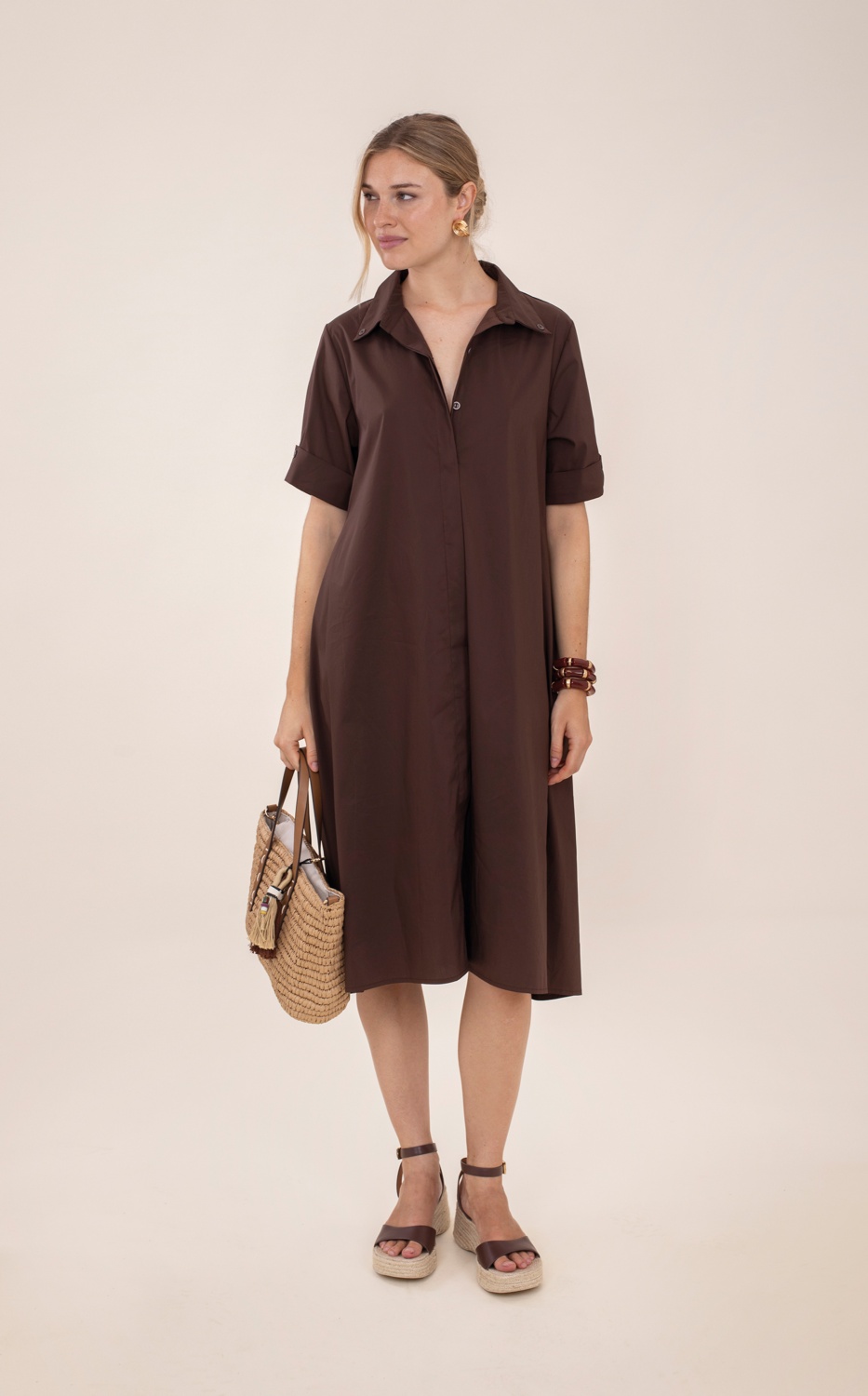 Vestido Camisero Marrón 1