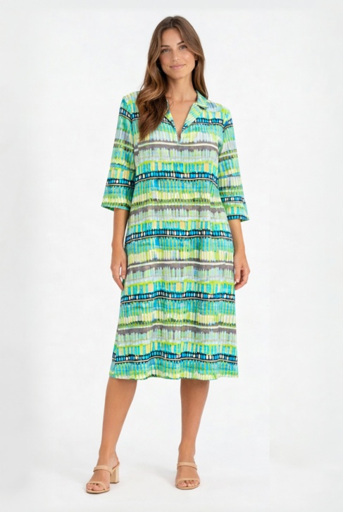 Vestido de rayas verde
