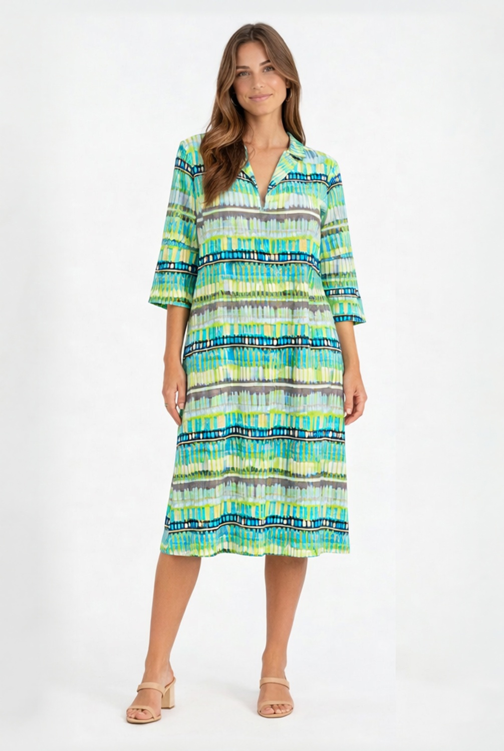 Vestido de rayas verde 1