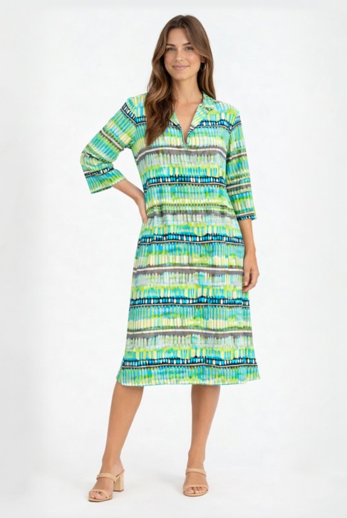 Vestido de rayas verde