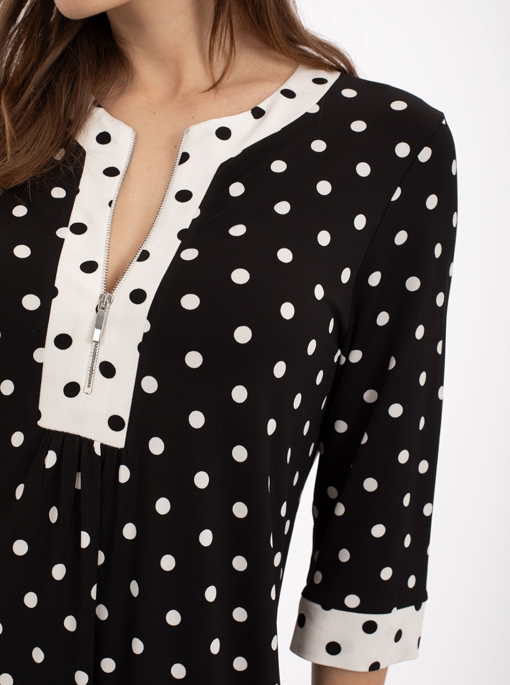 Vestido Negro Topos Blancos 1