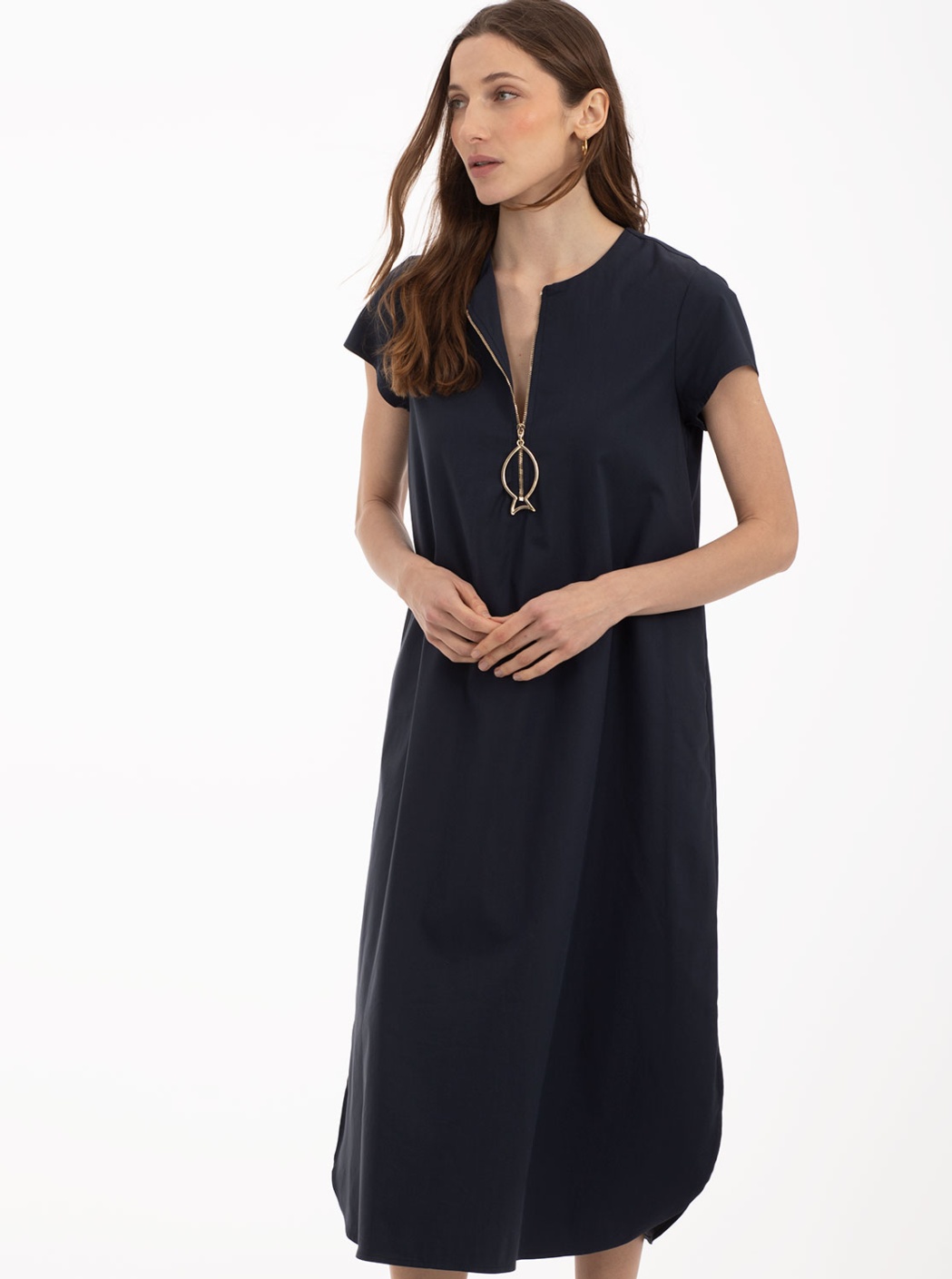 Vestido Camisero Azul Marino