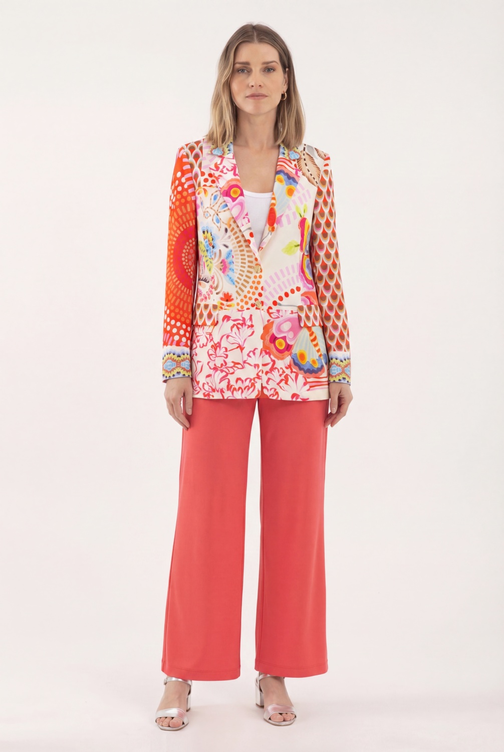 Americana Estampado Patch Rojo