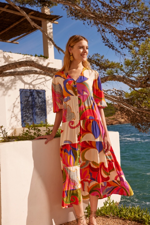 Vestido Fluido Estampado 