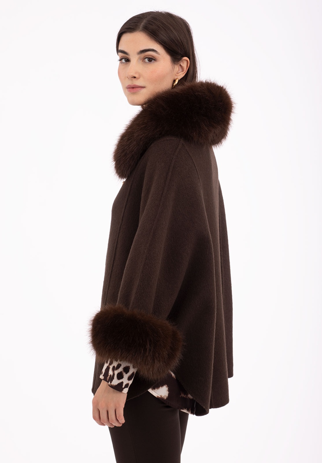 Brown Poncho-Style Cape 2