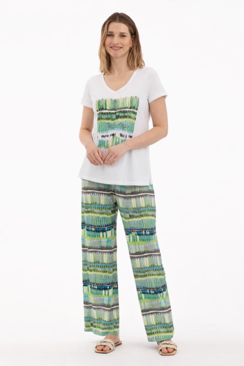 Camiseta Blanca en tonos verdes