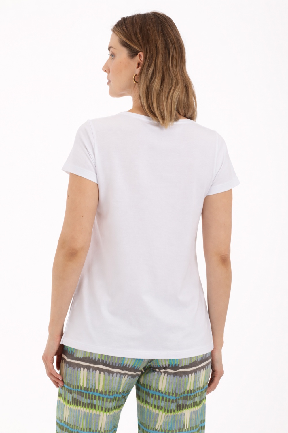 White T-shirt in shades of green 3