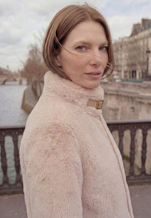 Beige Short-Haired Jacket