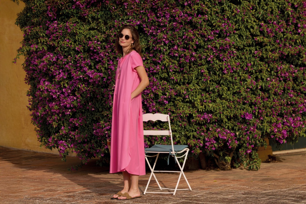 Vestido Camisero Liso Rosa Claro 4