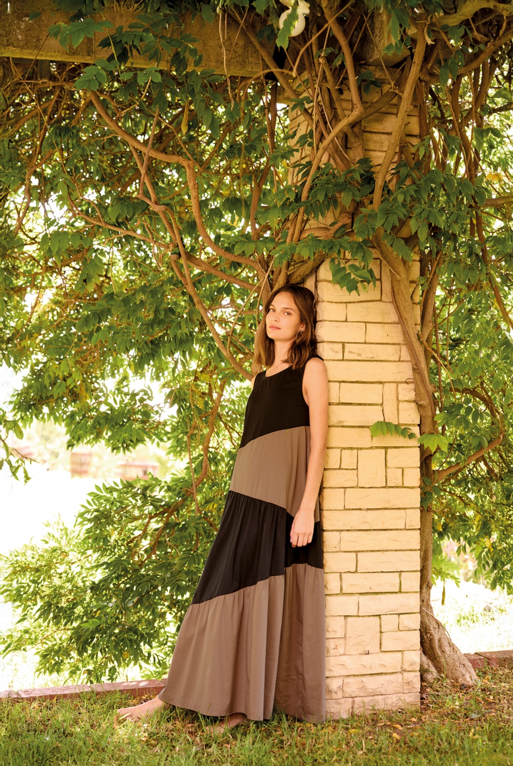 Vestido Largo Bicolor