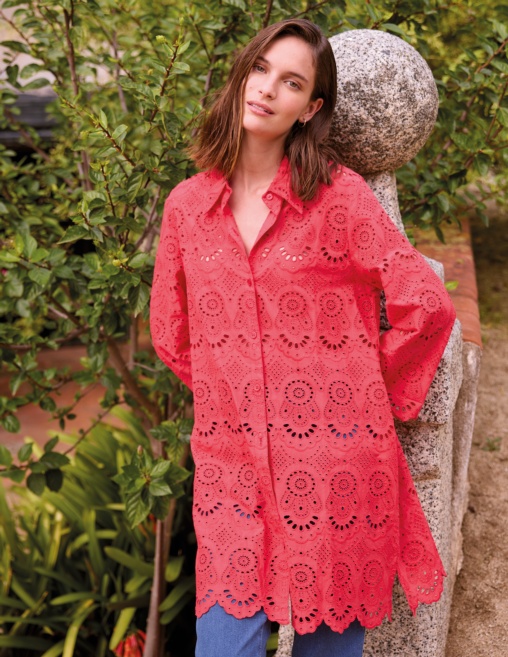 Blusa Troquelada Coral