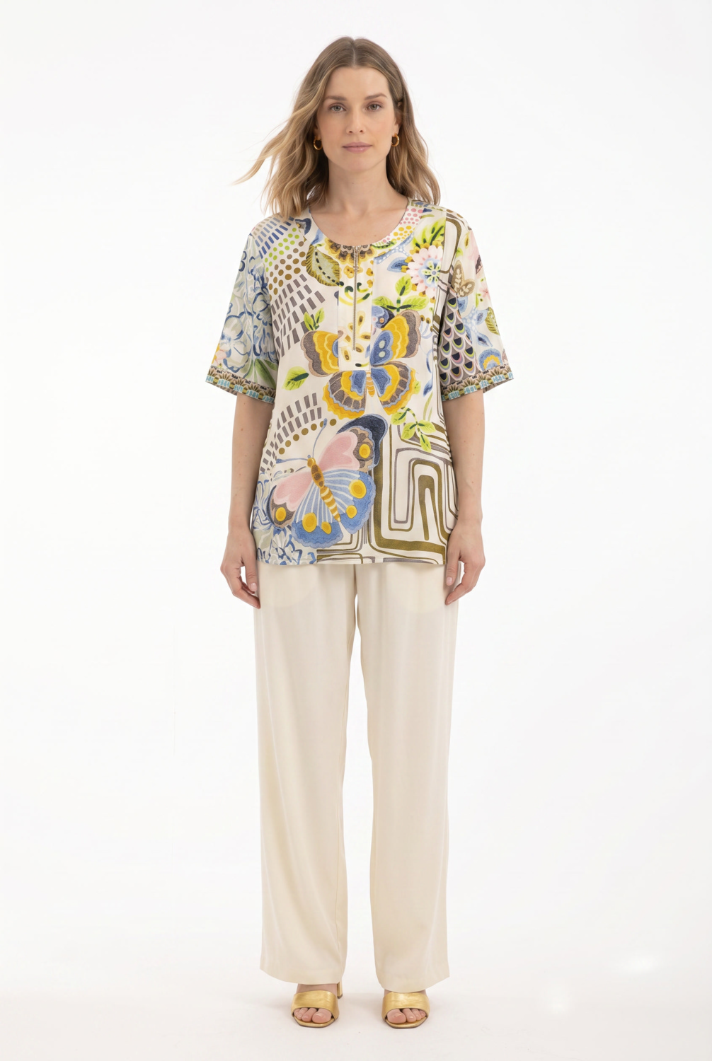 Camiseta Estampado Patch Beige 2