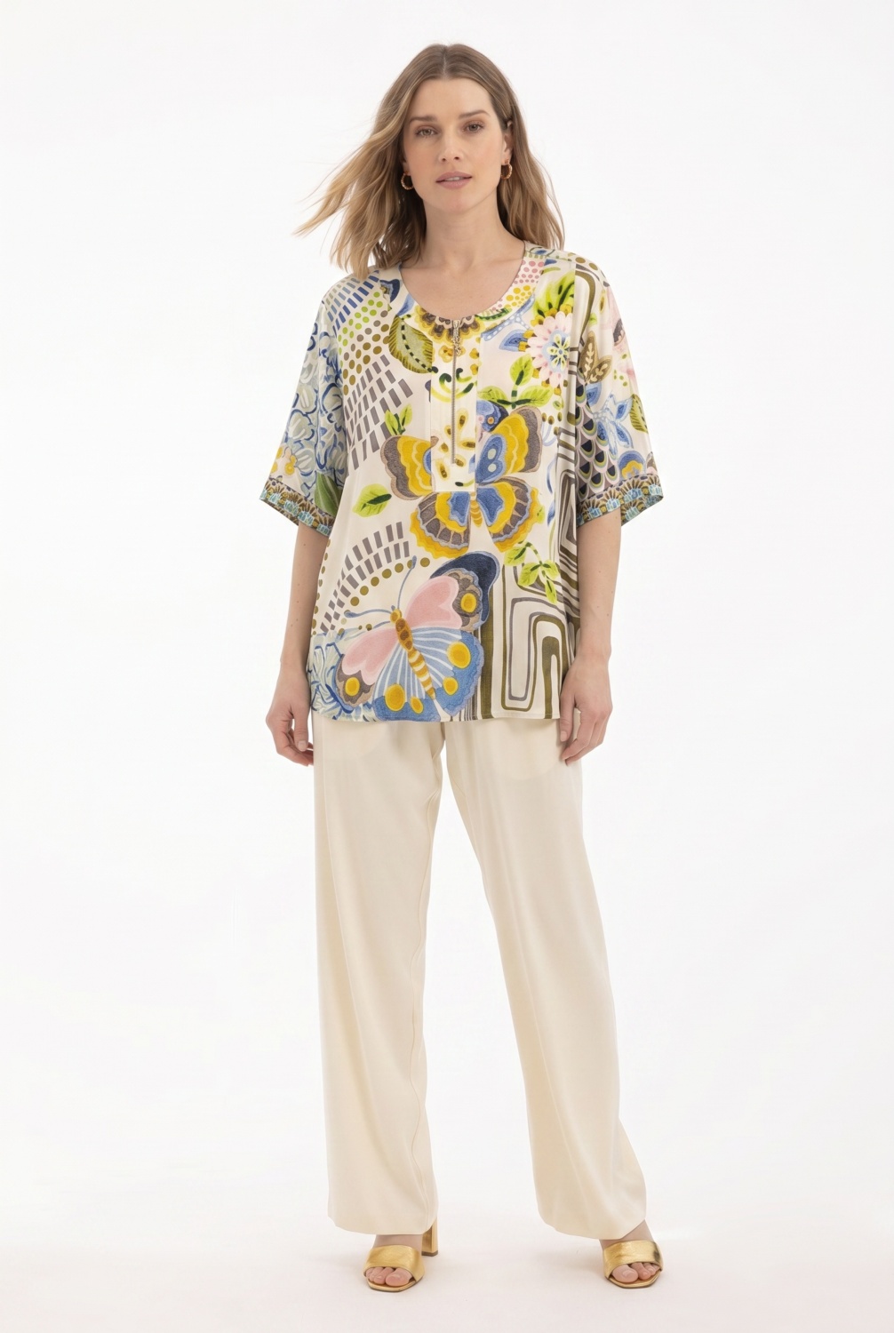 Camiseta Estampado Patch Beige 1