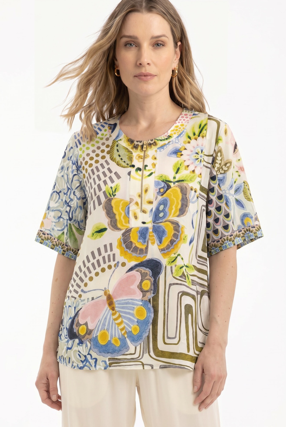 Camiseta Estampado Patch Beige 3